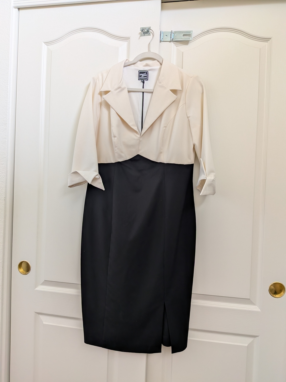 Glamour Bunny Cream And Black Tailored Dress - Like New! (size XXL)